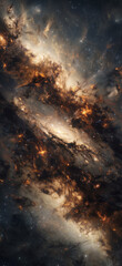 a galaxy with an image of the galaxy, in the style of precisionist style, aurorapunk, gigantic scale, dazecore, flickr, dusty piles, unconventional use of space
