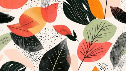 Playful leafy shapes in whimsical design