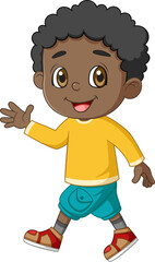 Cute African American Boy Character