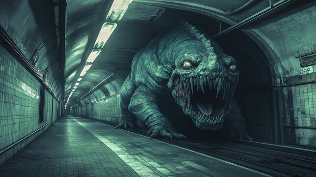 Monster in Subway Tunnel