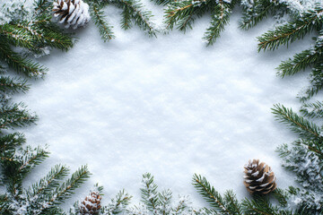 Festive Christmas New Year border. Xmas background and frame composition. Christmas banner and web poster