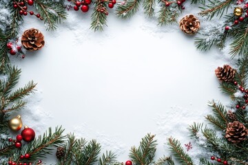Festive Christmas New Year border. Xmas background and frame composition. Christmas banner and web poster