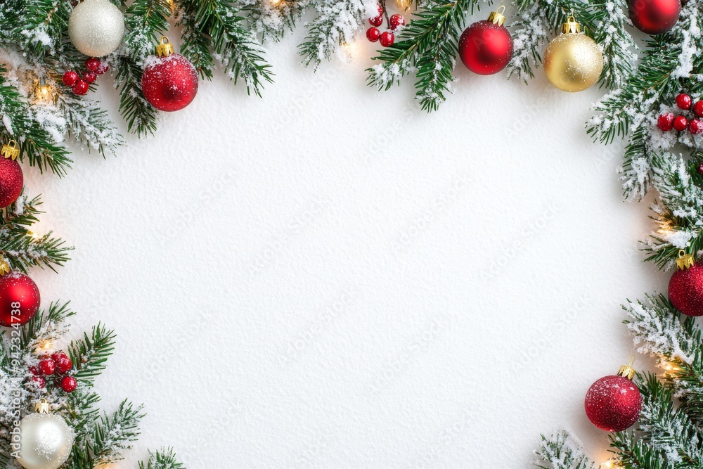 Canvas Prints festive christmas new year border. xmas background and frame composition. christmas banner and web p