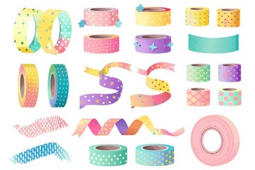 A assortment of colorful washi tapes for various creative uses