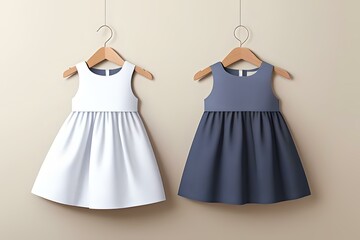 Two Dresses Hanging on Wall - Perfect Baby Room Decoration