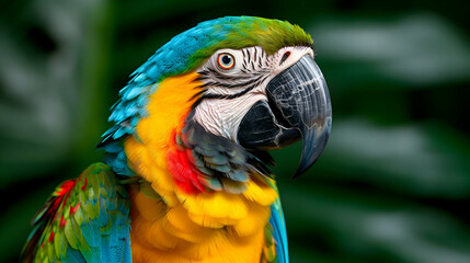 Obraz premium Close Vibrant Military Macaw.