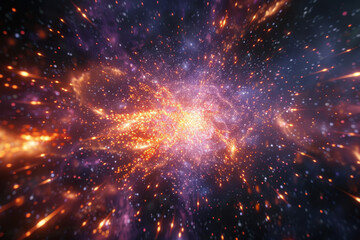 Fototapeta premium a computer simulation of the entire universe as the matrix, ultra realistic style with highly detailed elements like galaxies