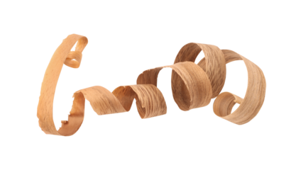 Wood shavings sawdust isolated on transparent background