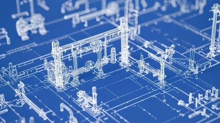 Blueprints of Industrial Equipment Design Concept