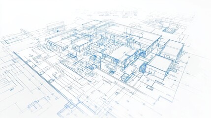 Fototapeta premium Hand Drawn Architectural Blueprint Design