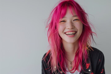 ヘアモデルの若い女性