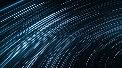 Abstract light streaks on a dark background symbolizing the speed and advancement of scientific progress and innovation.