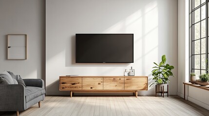 Modern Living Room Interior Design with Wooden Furniture