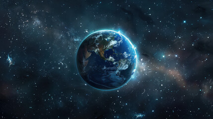 earth and stars space wallpapers, in the style of serenity and harmony, digital airbrushing