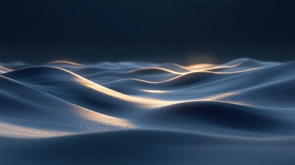 A close-up of a desert landscape at night, with moonlight creating intricate patterns on the sand and highlighting the contours of the dunes.