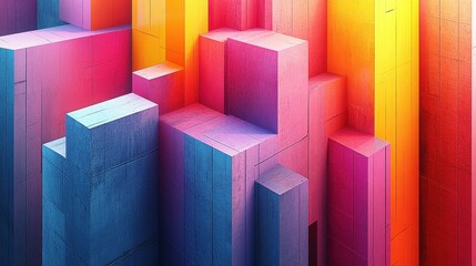 Abstract Geometric Colorful Cube Wall Texture