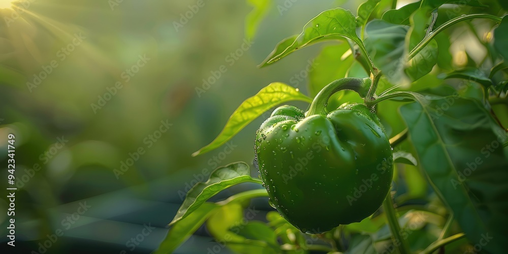 Canvas Prints green pepper plant: a multifaceted herb for enhancing flavors, best utilized sparingly.