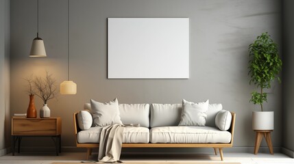 Scandinavian Interior Design Background. Contemporary Poster Mock up.