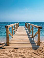 Fototapeta premium Serene Ocean View Boardwalk