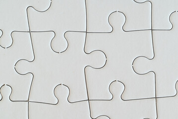 A completed white and blank puzzle 