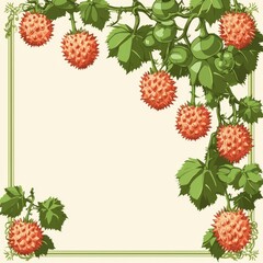 Spiky Fruit Vine Border Frame
