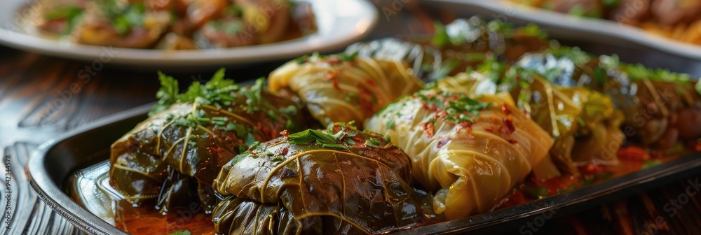 Canvas Prints recipe for stuffed cabbage rolls and grape leaf dish