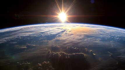 Sunrise Over Earth from Space