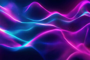 Fototapeta premium Abstract flowing neon wave background , ai