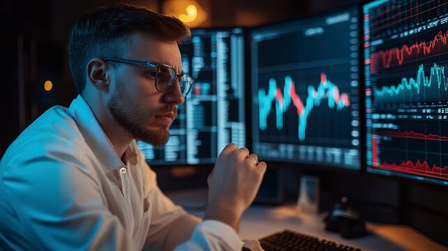 Data analyst and chartist analyzing market data 
