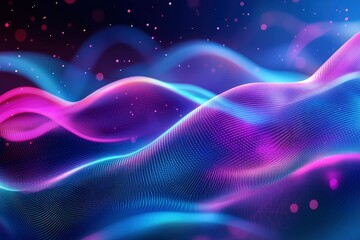 Abstract flowing neon wave background , ai