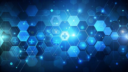 Health care and medical pattern innovation concept background design. Abstract geometric hexagons shape medicine and science background. Vector illustration.