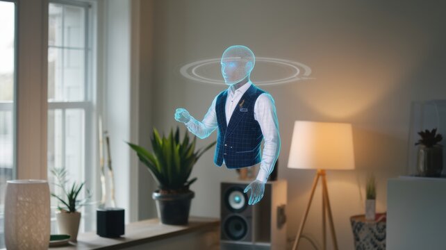 modern home where an AI-powered personal assistant manages daily tasks. Generative AI 