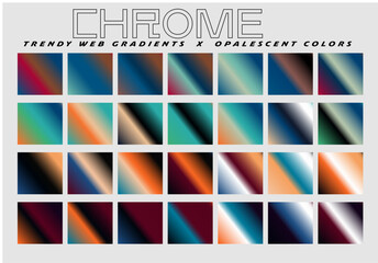 Chrome gradients of holographic pastel colors for art and design.