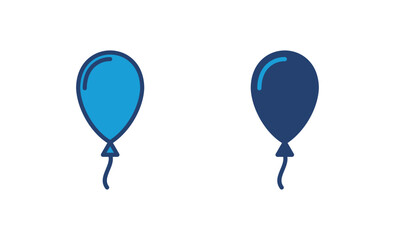 Naklejka premium Balloon icon vector. party balloon icon decoration birthday vector. Balloon black silhouette icon