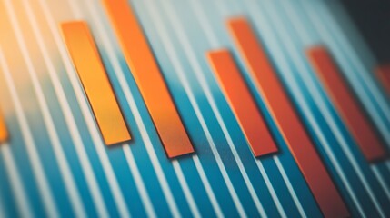 Obraz premium Bar graph with downward trend, statistical analysis of recession, financial decline, economy crashing, visual data representation