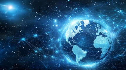 Fototapeta premium World with communications network, globalization concept 