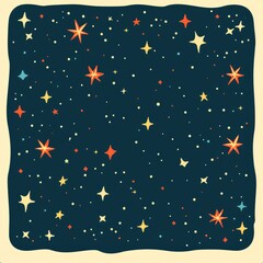 Fototapeta premium Night Sky with Stars in Different Colors