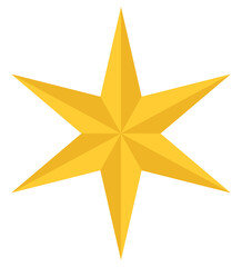 Shining star flat icon isolated on white background