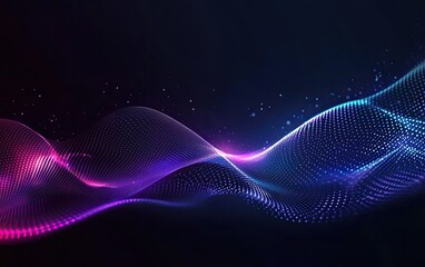 Abstract Purple and Blue Glowing Wave