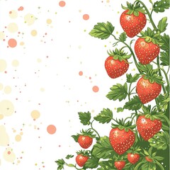 Fresh Strawberries with White Background