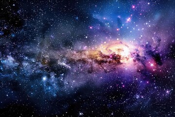 Naklejka premium Expansive cosmos - grandeur of galaxies and the universe, revealing the infinite wonders and complexities of celestial bodies and the mysteries that lie within the vastness of space.
