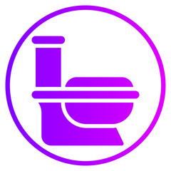 toilet bowl gradient icon