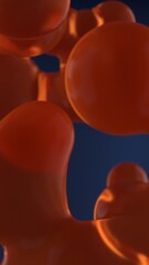 Abstract Elegant Calm Vertical Orange Blue Lava Lamp Meta Ball Background