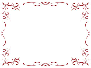 ワインカラーのエレガントなカリグラフィーフレーム背景イラスト