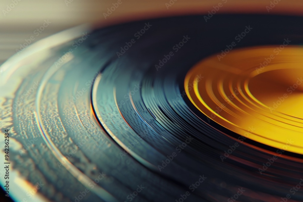 Aufkleber A detailed view of a single record on a table