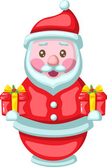 Christmas Illustration Santa And Snow Man Decoration