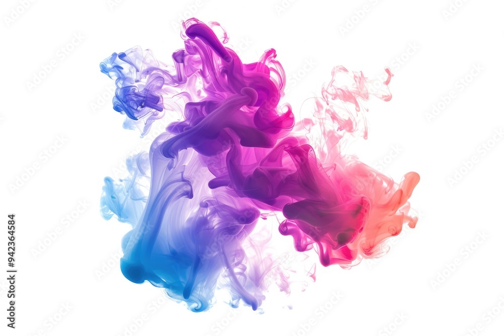 Aufkleber A close-up view of colored ink dispersing into water, suitable for use in science or art projects