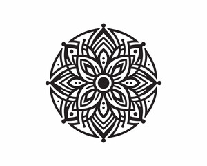 ornamental round ornament. mandala ornament vector icon logo design
