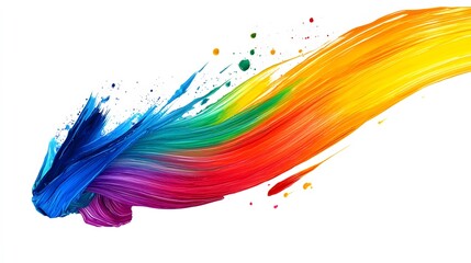 Abstract Rainbow Paint Stroke.