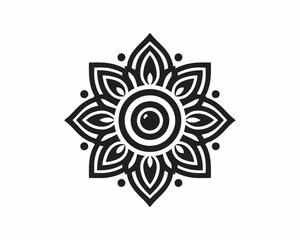 abstract flower design. mandala ornament vector icon logo design